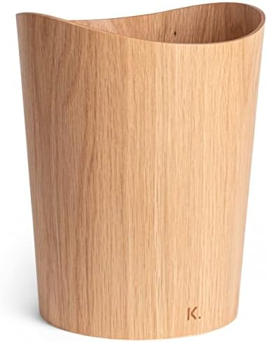 Kazai. Real Wood Waste Paper Bin Börje | Wooden Paper Basket for Office, Kids' Room, Bedroom and More | 9 liters | Oak