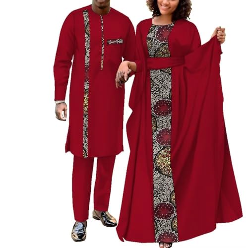 UOUNUT African Couple Outfits Matching Sets for Adult Couples, Unisex, Wedding, Prom, Daily, Birthday, Party, Festival, Dashiki Clothing
