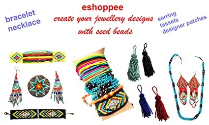 Image of eshoppee 11 /0 Red Yellow Orange Glass Seed Beads | Imported, Jewellery Making Kit, Art and Crafts Materials, Necklace Bracelet Earring Making, DIY Kit