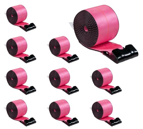 Mytee Product 10 Pack Pack 4" x30' Pink Winch Straps with Fl...