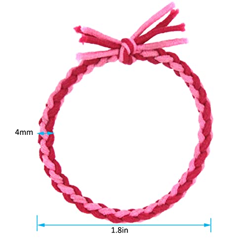 Braided Elastic Hair Ties Hair Ropes Rubber Bands Ponytail Holder Thick Thin Hair Scrunchies Accessories For Women Girls (Random Color) Pack Of 100 #TOP1