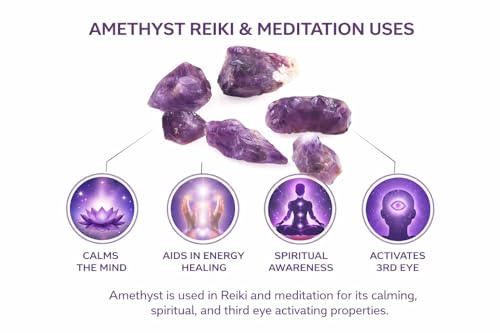Image of Natural Raw Amethyst Crystal Stone 100 Grams for Reiki Healing, Meditation, Chakra Balancing & Manifestation | Healing Crystal Gemstone for Positive Energy & Home Decor