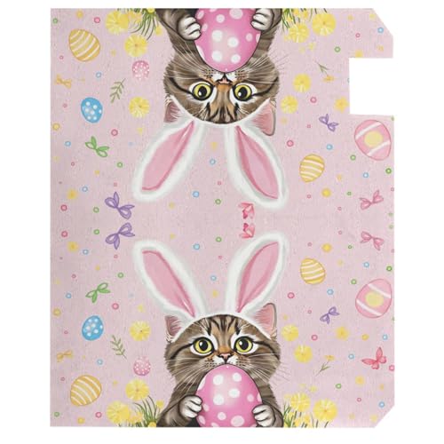 Image of Easter Bunny Cat Pink Magnetic Mailbox Covers Happy Easter Day Eggs Rabbit Butterfly Mailbox Cover Standard Size Full Magnet Garden Yard Porch Mail Boxes Cover Holiday Decorations 21 inch L x 18 inch W