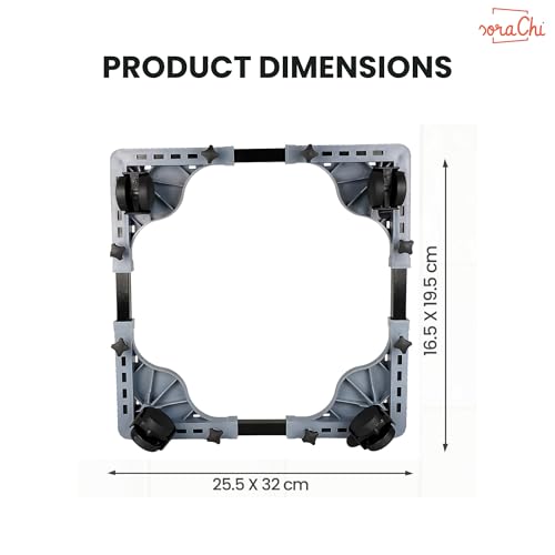 Image of SoraChi Washing Machine Stand w /Wheels & Vibration Control-Elevates Appliance for Water Protection & Rust Prevention-Durable Plastic-Iron Construction for Front & Top Load Washers (Grey Plastic)