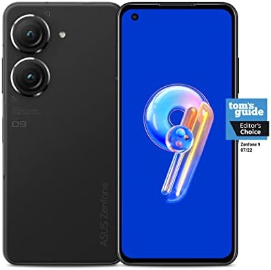 ASUS ZenFone 9 Cell Phone, 5.9 FHD+ 2400x1080 AMOLED 120Hz, IP68, 4300mAh Battery, 50MP/12MP Dual Camera 12MP Front, 16GB RAM, 256GB, 5G LTE Unlocked Dual SIM, Black, AI2202-16G256G-BK [US Version]