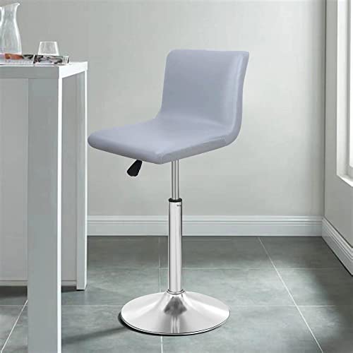Deisy Dee Waterproof Bar Stool Chair Covers, Pu Leather Barstools Chair Covers, Spandex Slipcover For Short Stool Chairs (Light Grey, 2) #TOP1