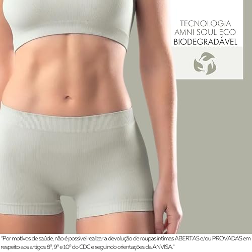 KIT 02 CALCINHA BOYSHORT CANELADA MICR SEM COST - She By Mash | 1 Cinza Claro - 1 Lilás | P