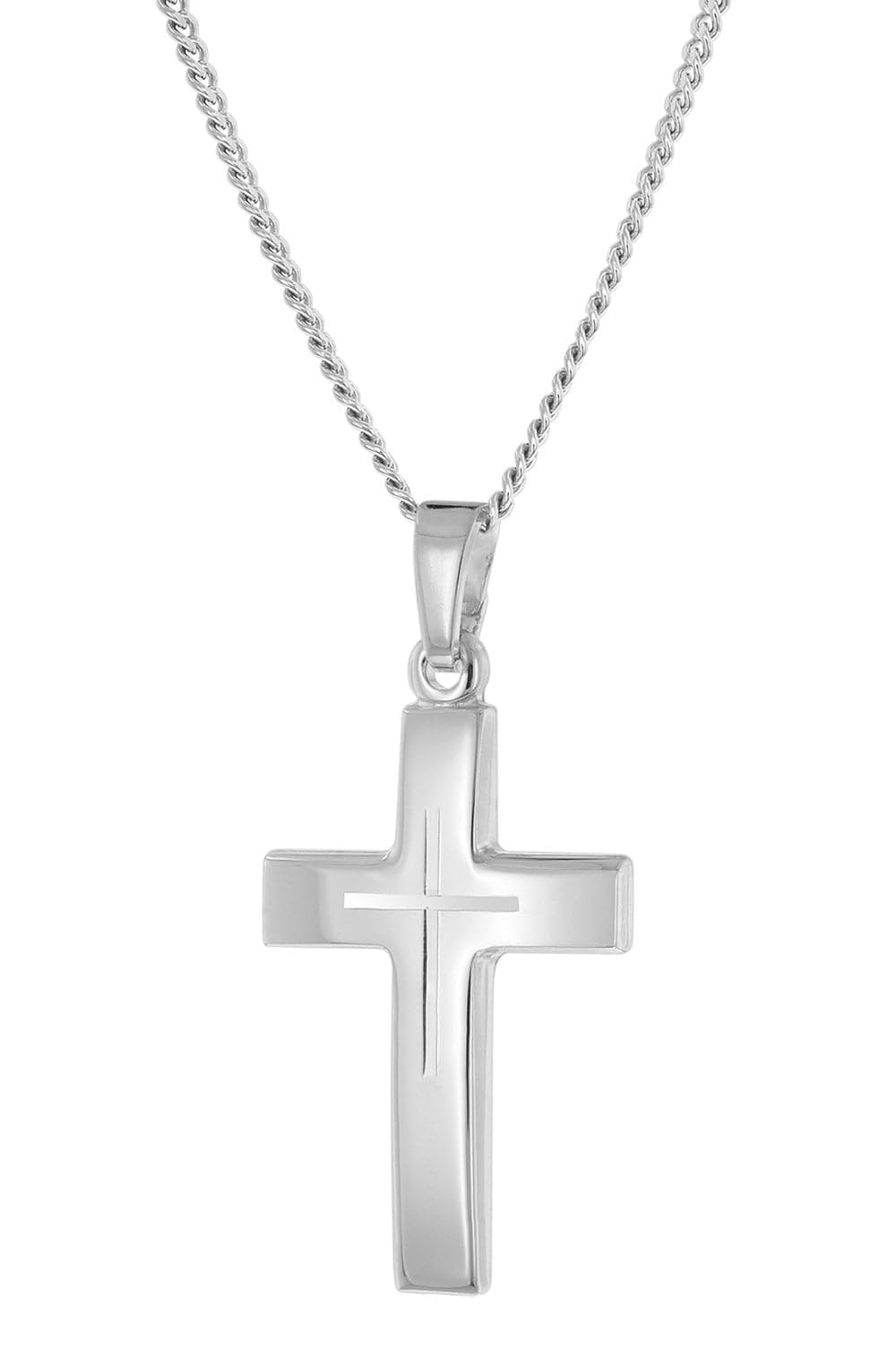 Collar de cruz trendor de plata 925 con colgante elegante para mujer 8