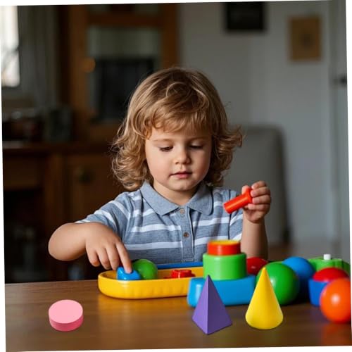 Formes 3D pour l'enseignement géométrique et la manipulation active avec 18 blocs en bois