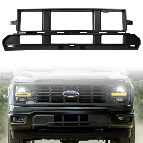 POKIAUTO Front Bumper Grille for 2024 2025 Ford F150, Front Lower Center Bumper Cover Mesh Grill Trim Spacer Panel Insert for Ford F-150 XL STX XLT TREMOR LARIAT King Ranch Platinum Accessories