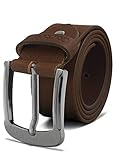 ✅ GESCHENKBOX: Du erhältst deinen braunen Jeansgürtel in einer einzigartigen runden Aufbewahrungsbox. Der Echtleder-Gürtel eignet sich somit auch als geschmackvolles Geschenk.