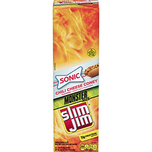 slim jim nacho cheese - Slim Jim Monster Sonic Chili Cheese Dog Flavor, 1.94 Oz (Pack Of 18)
