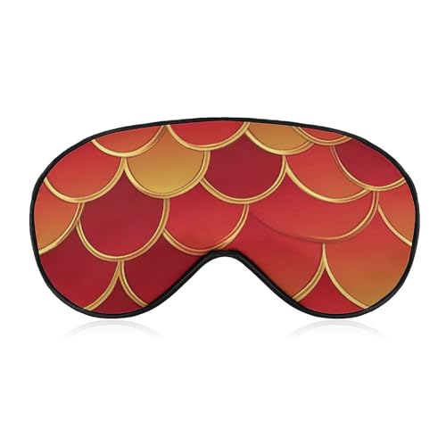 Fish Scale Pattern Sleep Mask Eye Shade Cover Adjustable Strap for Travel Lunch Break Women Men