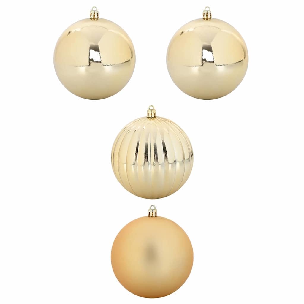 Lot de 4 boules de Noël dorées XXL en plastique, décorations modernes pour sapin de Noël avec surface lisse et passant, incassables et polyvalentes pour sapin ou décoration de table