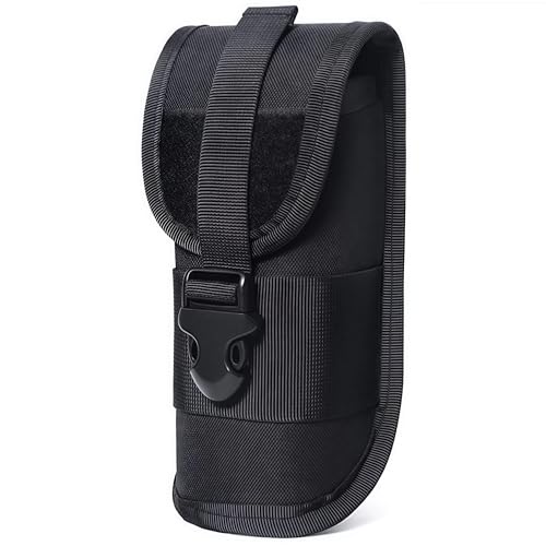 ACEXIER Estuche para gafas MOLLE Estuche táctico duradero para exteriores Estuche para gafas de sol Estuche para linterna estilo militar con hebilla(Negro)