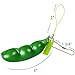 iMagitek 3 Pcs Stress Relieve Keychains, Squeeze-a-Bean Soybean Stress Relieving Playful Charms Extrusion Edamame Pea Keychain for Mobile Phones and Keys - Green