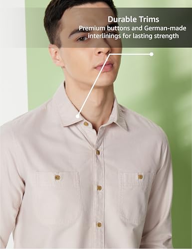 Image of Symbol Premium Men's Casual Oxford Double Pocket Shirt - Regular Fit | Full Sleeve | Pure Cotton (Available in Plus Sizes)