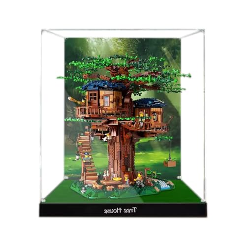 Acryl-Vitrine für Lego Ideas Baumhaus 21318, Schaukasten, Schützen und Dekorieren Modell mit staubdichter Aufbewahrung, Geschenke (Hintergrund F)
