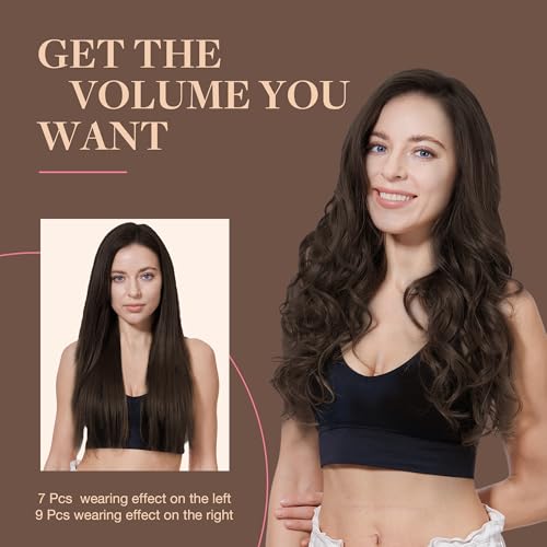 Image of GOO GOO Clip in Hair Extensions Real Human Hair Brown Remy Extensions