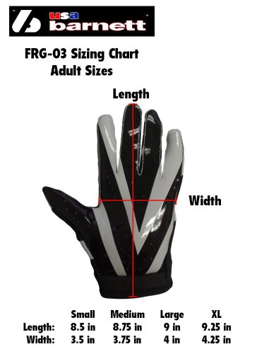 Barnett Football Receiver Gloves, Frg-03 (Adult Xl, Gray) #TOP2