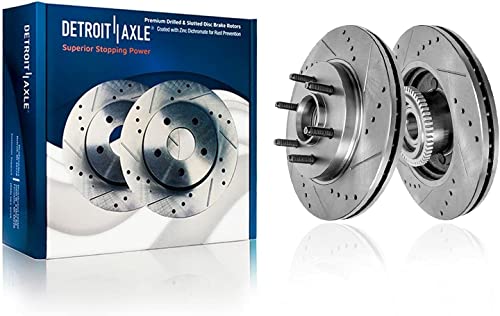 Image of Detroit Axle - 2WD 6 Lug Front Drilled & Slotted Brake Rotors Passenger