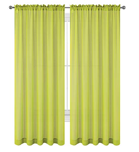 2 Piece Beautiful Sheer Window Green Elegance Curtains/drape/panels/treatment 60