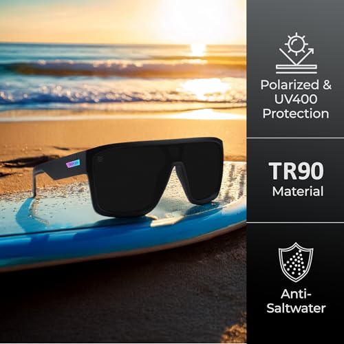 NEVEN Slater Men’s Polarized Sunglasses - Curved Shield Frame UV Protection Glasses - Edgy, Futuristic Beach Sunglasses.3