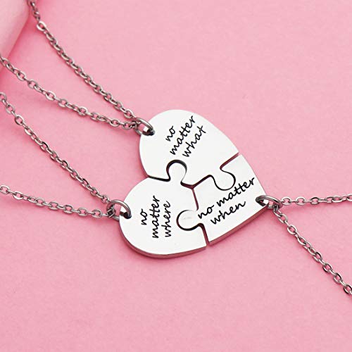 Ankiyabe 3 Best Friends Heart Puzzle Piece Pendant Necklace Set of 3 Long Distance Friendship Necklace 3 Sisters Gift Necklace3