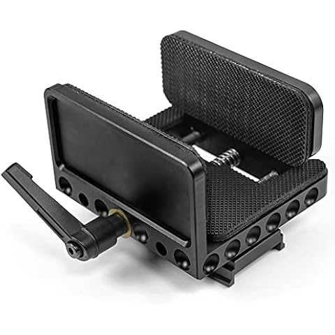 HUNTPAL Gun Rifle Clamp Shooting Tripod Rest with Arca-Swiss Switcheroo Capability, Aluminum Shooting Stick Mount Head with 1/4" 3/8" Screw Holes, Tripod Ball Head Accessories for Hunting Shooting Cover