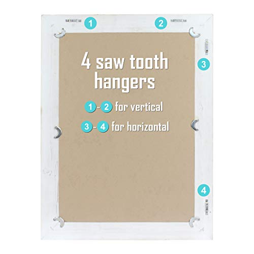 Stonebriar 24" x 18" Rectangle Worn White Wood Frame Wall Mirror with Attached Hanging Brackets, Decorative Country Rustic Decor for the Living Room, Bedroom, Bathroom, Hallway, and Entryway by Stonebriar - Image 4