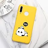 Pnakqil Funda Huawei P8 Lite / P9 Lite 2017 Silicona con Dibujos Suave Carcasa Ultra Slim y Ligero Gel TPU Piel Case Antigolpes Protectora Cover para Huawei P8 Lite 2017 /P9 Lite, Panda - Amarillo