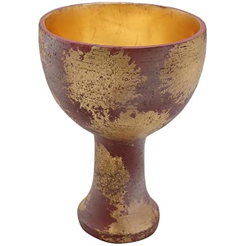 SINSEN Indiana Jones Holy Grail Cup Golden Chalice 1:1 Resin Replica Movie Halloween Cosplay Prop Sculpture Decor Merchandise 5.5 Inches (B) Cover