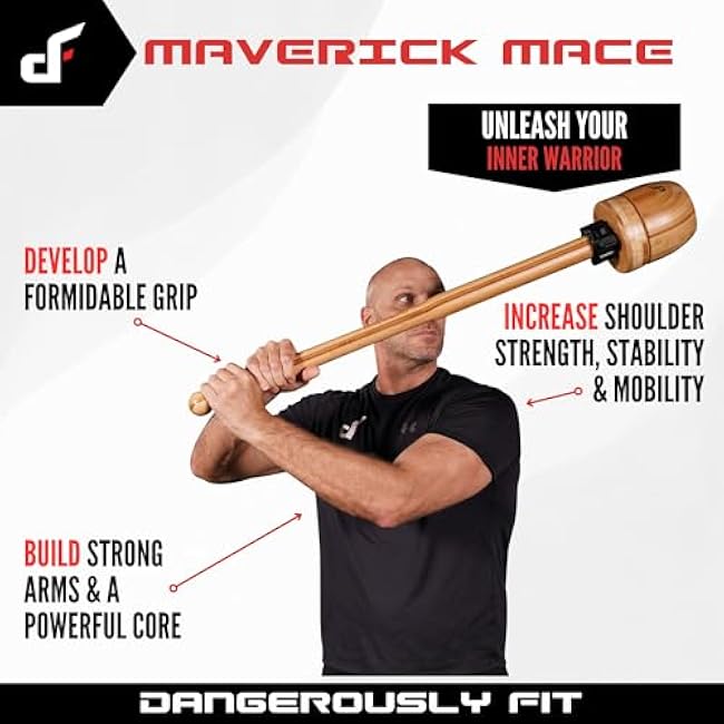 Adjustable Maverick Mace - Weight Plate Loaded Macebell - Steel Mace Bell Training Exercise Equipment for a Full Body Strength Workout | Home & Gym Fitness