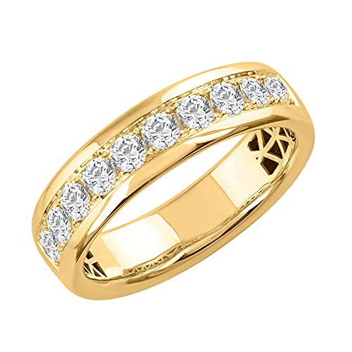 FINEROCK 1 Carat Diamond Unisex Wedding Band Ring in 14K Gold (SI1-SI2 Clarity)