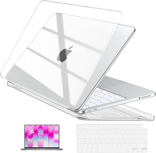 EooCoo Funda Compatible con Macbook Neo 13 Pulgadas 2026 A16 Pro A3404, TPU Español Teclado Cubierta + Protector Pantalla, Cristal Transparente
