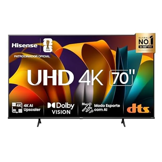 Hisense Smart TV UHD 4K DLED 70" Polegadas 70A6N com HDR10+ Dolby Vision Game Mode Controle por Voz Alexa Built-In AirPlay