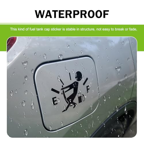Image of Funny Fuel Tank Stickers, Vinyl Gas Tank Decal, Reflective Fuel Lid Decals, Self-Adhesive Fuel Gauge Empty Stickers, Auto Fuel Tank Cover Sticker, Universal Funny Signs Decal for Cars (Black)