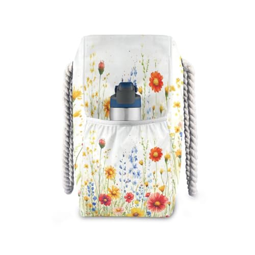 Wildflowers Beach Bag & Travel Tote Bag Large Sandproof Wet Pouch for Gym Travel, Lightweight Outdoor Bag3