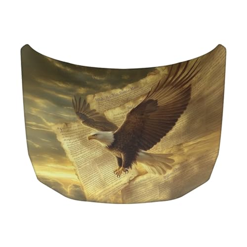 Image of Car Hood Cover Eagle Car Hood Cover Protector Stretch Elastic Car Front Hood Protective Cover Removable Automotive Accessories Ft Fits Most Cars