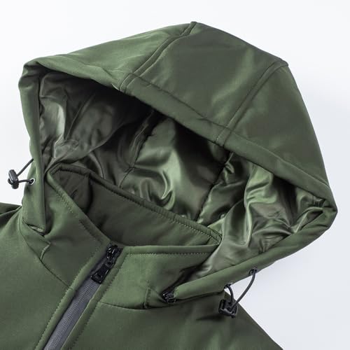 TONY BACKER Giacca Uomo Invernale Softshell Impermeabile Antivento con Cappuccio Staccabile, Giubbotto Cappotto Casual Trekking 3510