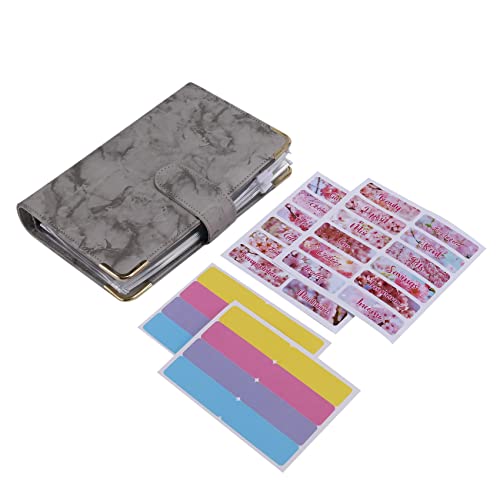 Gathukila 26Pcs Money Budget Planner Binder, Cash Envelopes for Budgeting, Money Organizer for A6 Cash Budget Binder Gray