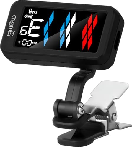 CHERUB WST-905Li Rechargeable Clip Tuner, Rechargeable, Easy to Read Display, Multiple Tuning Modes, Also Equipped with Ukulele and Base Mode, Compact Size, CPS Tuning, Automatic Power Off Function image 5