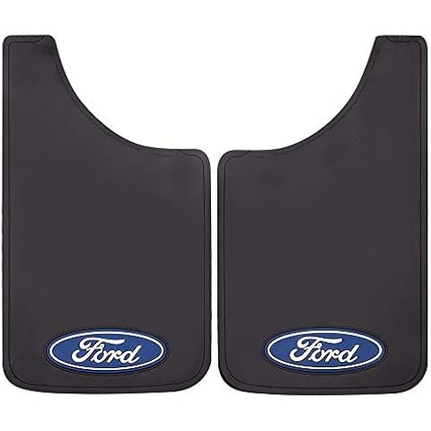 Plasticolor 000539R01 Ford Oval Logo Easy Fit Mud Guard 11"x19" - Set of 2 , Black Cover