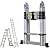 16.5ft Aluminum Telescoping Extension Ladder A-Frame Lightweight Portable Multi-Purpose Folding with Support Bar, 330lb Load Capacity