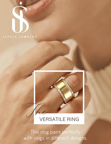Image of Jstyle Wedding Bands for Women Eternity Band Rings Stackable Cubic Zirconia Ring 2-2.5MM Engagement Band Ring for Women Dainty Simulated Diamond Rings No Tarnish Size 5-9