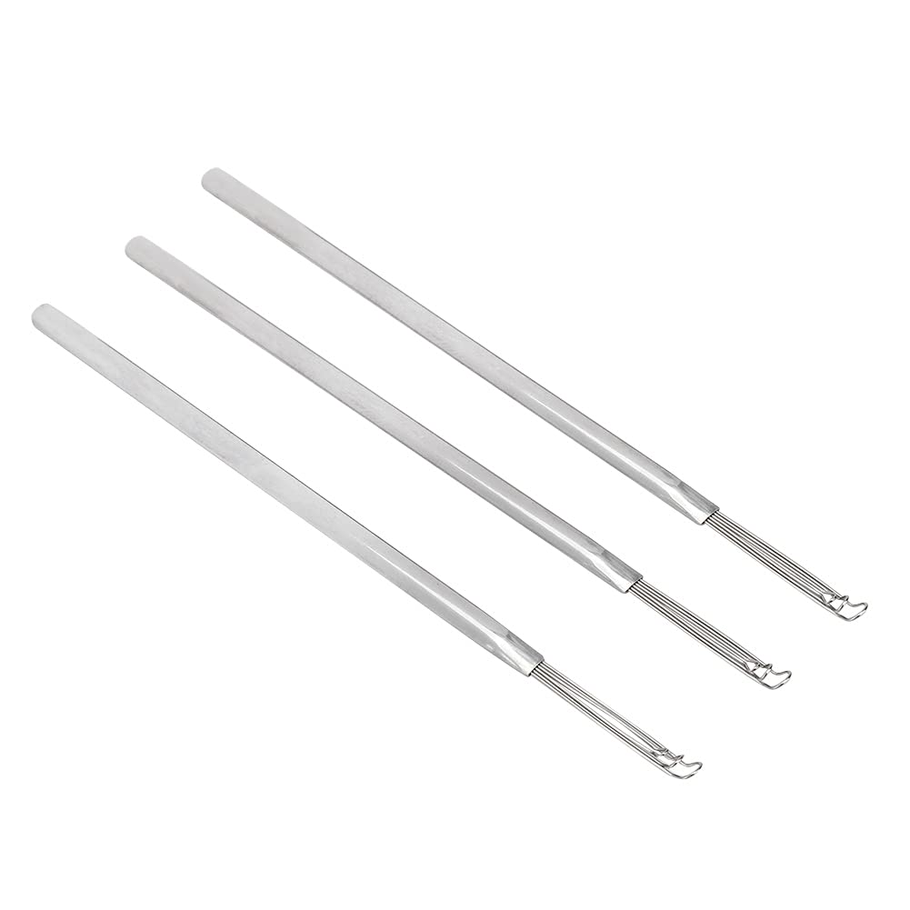 3 PCS Earwax Removal Kit, Ear Scratcher Stainless Steel Triple Ring Ear Spoon Cleaning Tool Earwax Removal Tools for Home, Travel