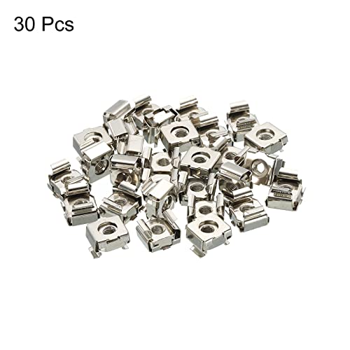 PATIKIL M4 Cage Nuts Carbon Steel Nickel Plated for Server Rack Cabinets, Silver Tone Pack of 30 - Image 4