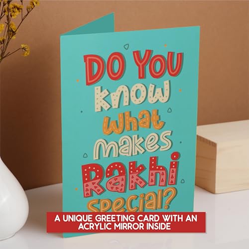 Image of Oye Happy Expressive Rakhi Mirror Card Thoughtful Rakshabandhan Gift For Sister /Behen /Didi,Valentine's Day