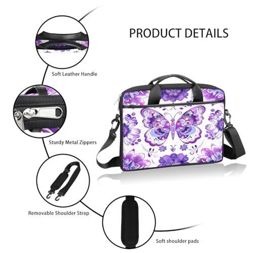 Bolsa para portátil Mandala Butterfly Flowers 15" miniatura 4
