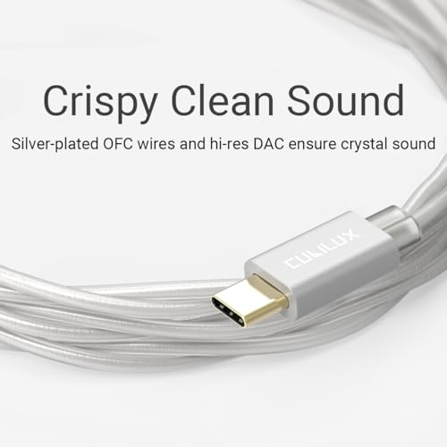 Image of Cubilux USB Type C 2-Pin 0.78mm IEM Cable with Microphone, Silver Plated OFC Wires Replacement Cable with Detachable Boom MIC for Wan'er S.G, ZS10 Pro, ZS10 Pro X, ZSN PRO, ZSX, 4 Feet